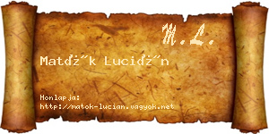 Matók Lucián névjegykártya